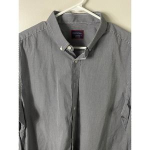 Untuckit Men's XL Long Sleeve Collared Shirt White Black Checkered Classic Fit